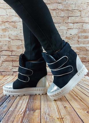 Черевики жіночі демісезонні terra grande 17415 чорні замша