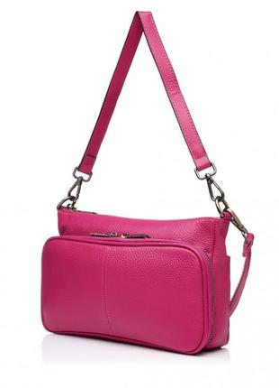 Шкіряна сумка крос-боді рожевий арт.8200 rose red bags4life (54)