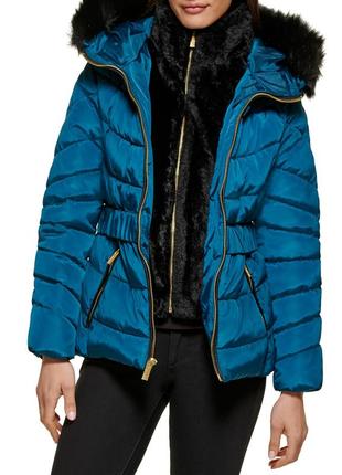 Теплая женская куртка guess со вставкой из экомеха