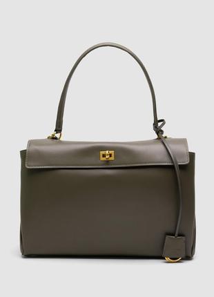 Женская сумка balenciaga rodeo large olive/gold 35 х 26 х 9 см