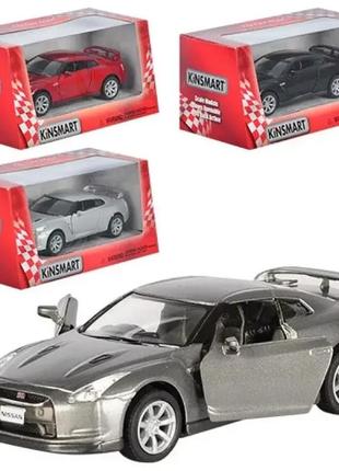 Машинка kinsmart "nissan gt-r r35", металева, інертна, відчиняються двері , гумові колеса, 16*7*7 см. арт: kt5340w