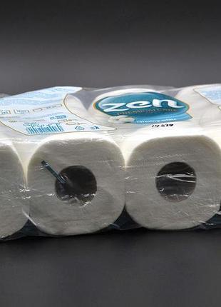 Туалетная бумага "zen" / premium / белая / 3-слойная / 19м / 145 отрывов / 8шт