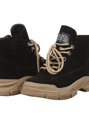 Женские черные замшевые ботинки it ts 10029