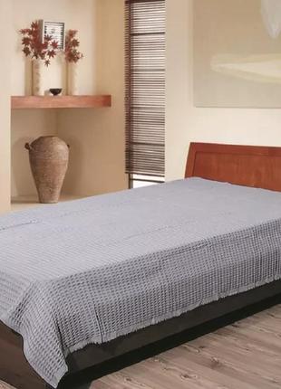 Простынь серая вафельная 135х215 см ярослав, вафельная простынь