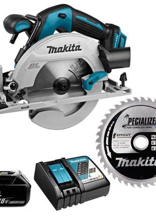 Пила дискова ручна акумуляторна makita dhs680 beo1 (165 мм, 5000 хв-1, 57 мм, bl, lxt)