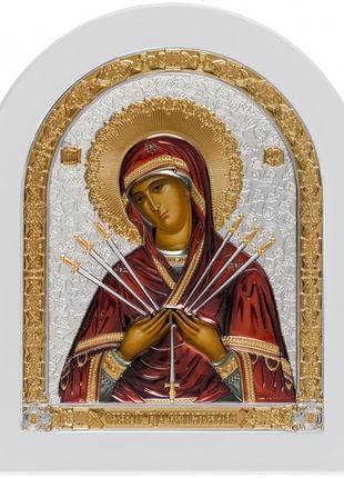 Ікона срібна ekklesia семистрільна богородиця (22,8x27,6 см.) (6700/4wcco)