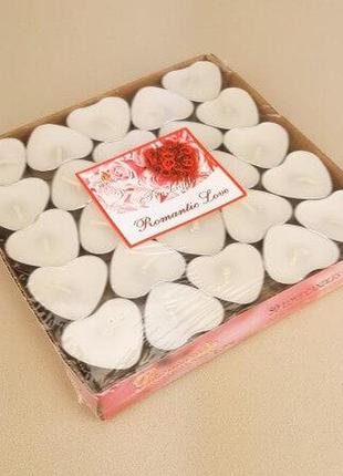 Свічки серце плаваючі білі