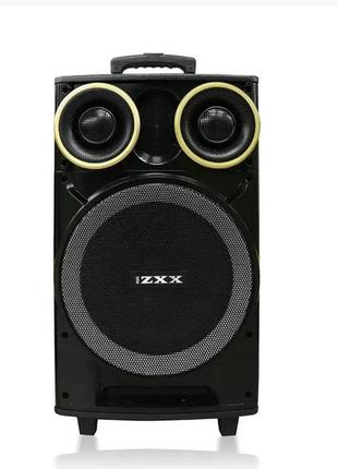 Акустична переносна колонка zxx-9191/ 8215 60вт 12" 67х38х32см tws/fm/usb/tf/sd/bt/rec/led/2mic (1)3 фото