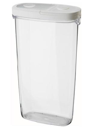 Ikea ikea 365+ (900.667.08) контейнер для сухих продуктов/крышек, прозрачный, белый