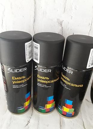 Slider фарба в аерозолі універсальна чорна матова 400мл