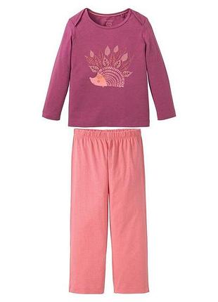 Пижама (лонгслив и штаны) для девочки lupilu 308593 098-104 см (2-4 years) малиновый