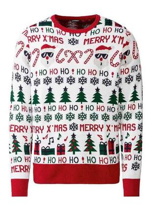 Свитер с рождественским принтом для мужчины livergy lidl 390655 m комбинированный