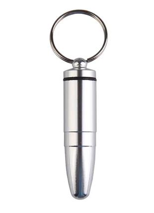 Алюминиевая капсула-таблетница kod44-s. водонепроницаемая герметичная капсула. контейнер брелок для таблеток