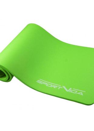 Коврик (мат) спортивный sportvida nbr 180 x 60 x 1 см для йоги и фитнеса sv-hk0248 green