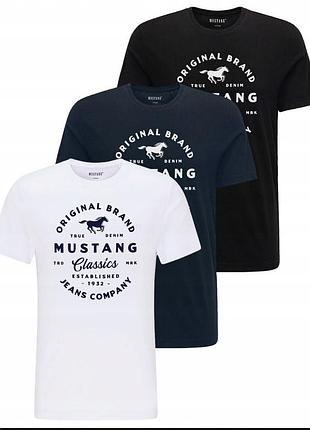 Футболка мужская mustang alex c print 3шт.(100%хлопок)-оригинал!!!