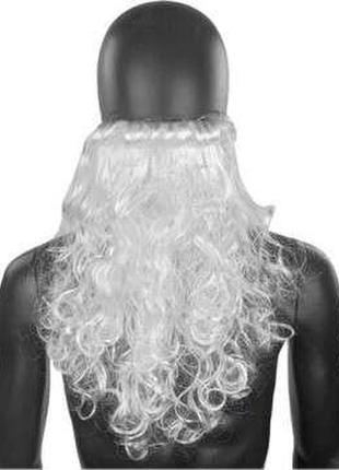 Борода 38 см белая св.николая/санта клауса/д.мороза/старца/колдуна