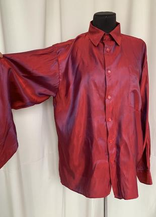 Рубашка диско ретро 80х карнавальная переливающаяся тафта индпошив нюансы