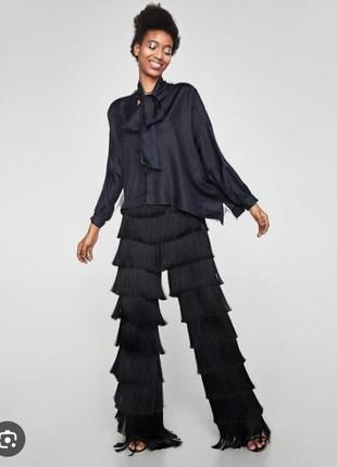 Стильные брюки с бахромой zara