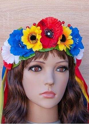 Венок украинский на ободке иванна с маками