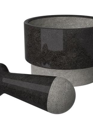 Ikea adelsten (602.012.51) ступка с пестиком, черный мрамор