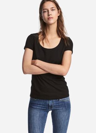 Футболка приталенного кроя для женщины h&m 1138833-001 s черный