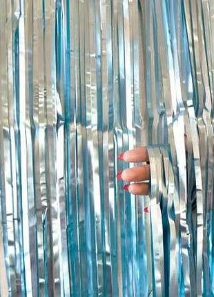 Шторка для фотозони матова 1х2м блакитна