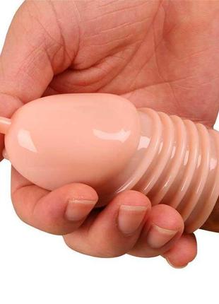Эргономичная насадка для интенсификации ощущений 10 см телесный k0719-1
