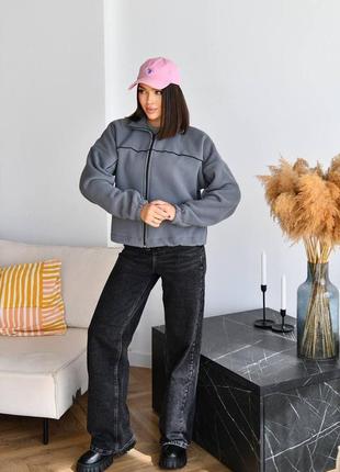 Теплый зип  худи