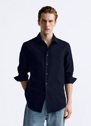 Сорочка zara структурна 4198 723 d navy