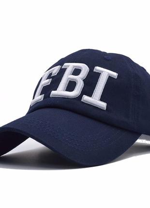Кепка бейсболка fbi (фбр) з вигнутим козирком синій, унісекс wuke one size