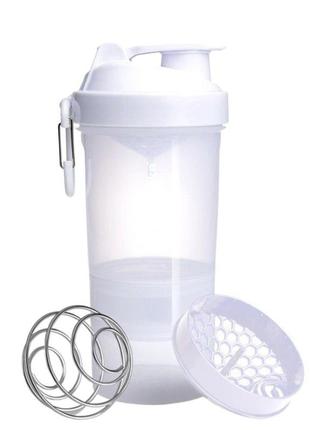 Шейкер спортивний smartshake original2go 600ml pure white