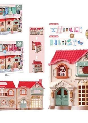 Kb 99-52 ігровий набір будиночок звук, підсвітка, ляльки, меблі, у коробці