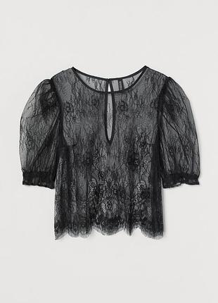 Блузка из кружева для женщины man H&M divided 0928189-001 36(s) черный