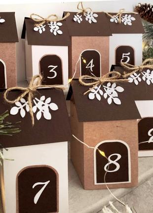 Адвент календарь городок 36 - новогодний комплект на 31 день и рождественский на 24 дня