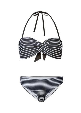 Купальник роздільний на підкладці для жінки esmara lycra® 372167 36(s) чорно-білий