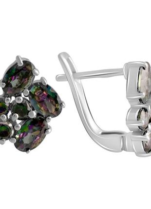 Серебряные серьги silverthin с мистик топазом 5.054ct (2120759)