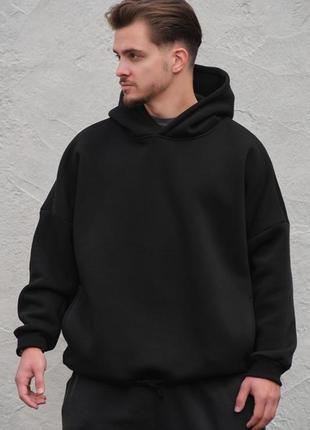 Оверсай худі толстовка на флісі з капюшоном without art black