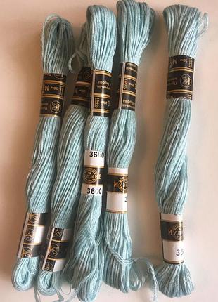 Мулине ''пнк им кирова'' 20 метров. 3600, бледно зеленый цвет