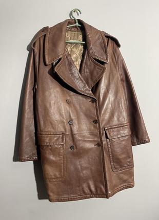 Вінтажний шкіряний тренч emporio armani розмір 42
