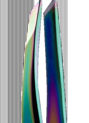 Пинцет для бровей скошенный zola rainbow, радужный2 фото