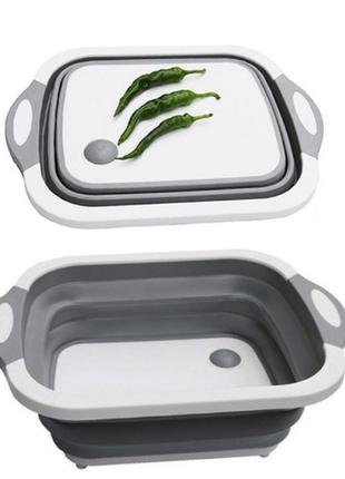 Доска-миска разделочная folding cutting board 3в1 (складная разделочная доска)
