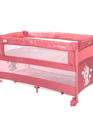 Ліжко-манеж lorelli up and down rose velvet unicorn