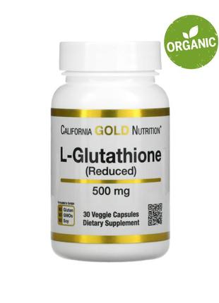 California gold nutrition, l-глутатіон, відновлений, 500 мг, 30 капсул