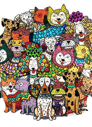 Rest дерев'яний пазл собака. дерев'яний пазл мультяшні собаки 280х278 мм. головоломка-пазл