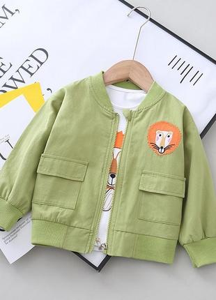 Бомбер lion зеленый 4396, размер 120