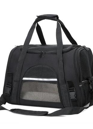 Рюкзак - переноска для кошек и собак 41х30х23 cosmopet cp-39 black