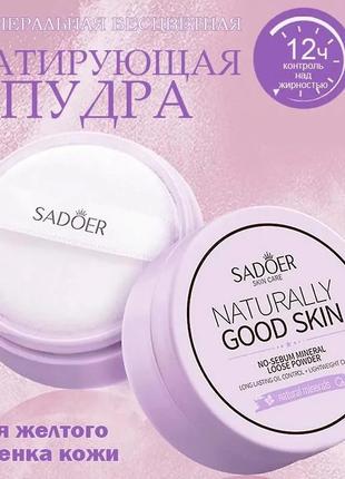 Бесцветная матирующая минеральная рассыпчатая sadoer no sebum mineral 5г