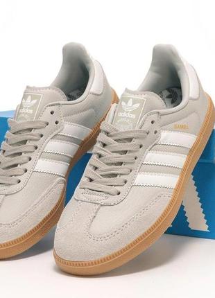 Женские кроссовки adidas samba og grey beige 37-38-39