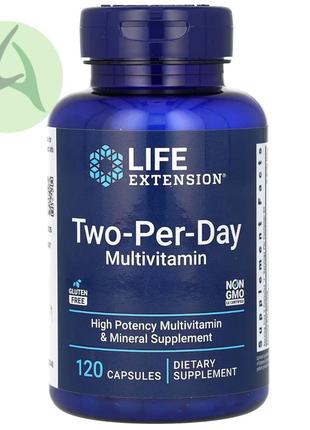 Life extension, мультивітаміни для прийому двічі на день, 120 капсул