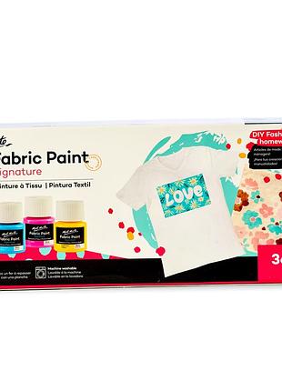Краски акриловые для рисования на ткани mont marte fabric paint set signature 36pc x 20ml